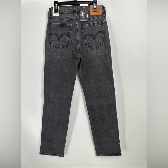 Levi’s Premium Wedgie Straight Fit Jeans Button Fly Black Sz 25 - Picture 7 of 9